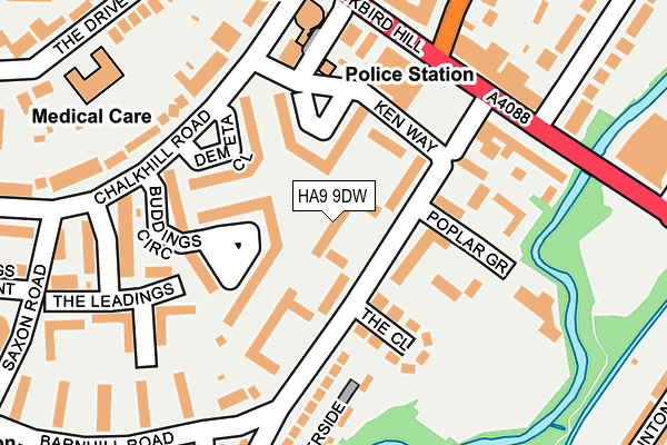 HA9 9DW map - OS OpenMap – Local (Ordnance Survey)