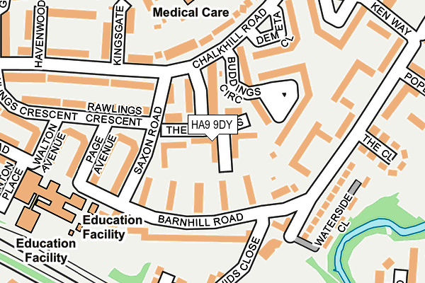 HA9 9DY map - OS OpenMap – Local (Ordnance Survey)