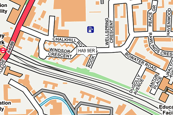 HA9 9ER map - OS OpenMap – Local (Ordnance Survey)