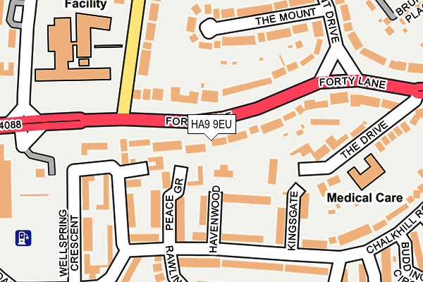 HA9 9EU map - OS OpenMap – Local (Ordnance Survey)