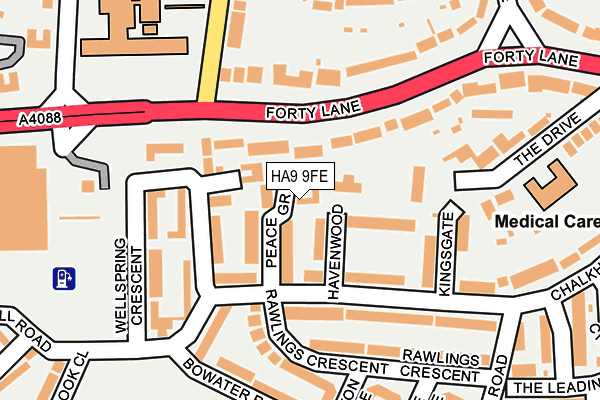 HA9 9FE map - OS OpenMap – Local (Ordnance Survey)