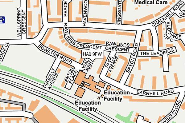 HA9 9FW map - OS OpenMap – Local (Ordnance Survey)