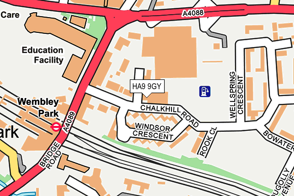HA9 9GY map - OS OpenMap – Local (Ordnance Survey)