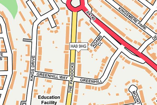 HA9 9HG map - OS OpenMap – Local (Ordnance Survey)