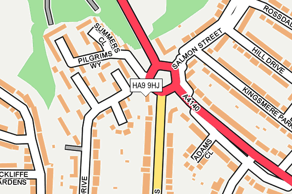 HA9 9HJ map - OS OpenMap – Local (Ordnance Survey)
