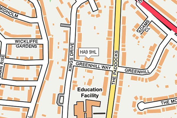 HA9 9HL map - OS OpenMap – Local (Ordnance Survey)