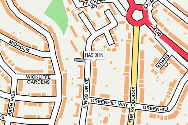 HA9 9HN map - OS OpenMap – Local (Ordnance Survey)