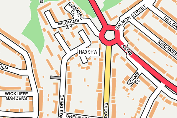 HA9 9HW map - OS OpenMap – Local (Ordnance Survey)