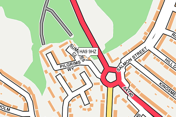 HA9 9HZ map - OS OpenMap – Local (Ordnance Survey)