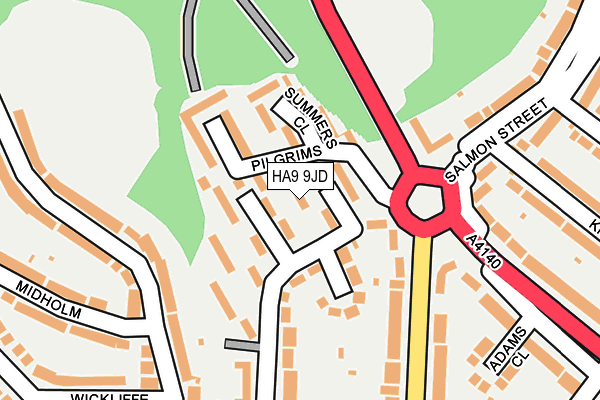 HA9 9JD map - OS OpenMap – Local (Ordnance Survey)