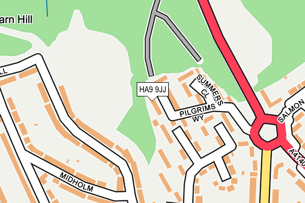 HA9 9JJ map - OS OpenMap – Local (Ordnance Survey)