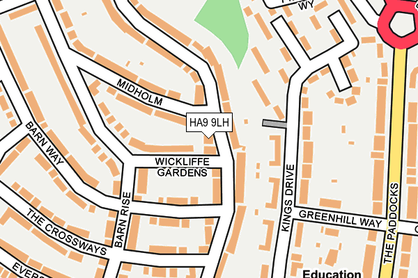 HA9 9LH map - OS OpenMap – Local (Ordnance Survey)