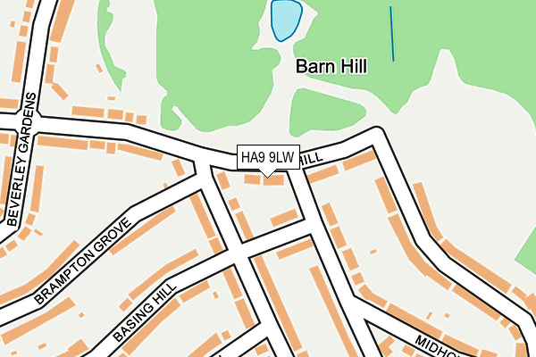 HA9 9LW map - OS OpenMap – Local (Ordnance Survey)