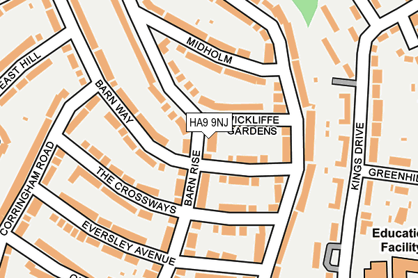 HA9 9NJ map - OS OpenMap – Local (Ordnance Survey)