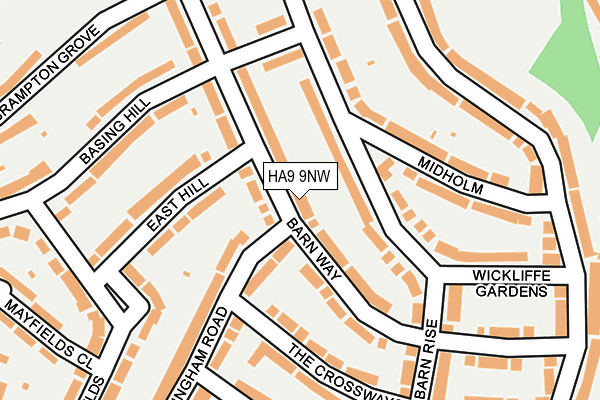HA9 9NW map - OS OpenMap – Local (Ordnance Survey)