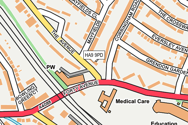 HA9 9PD map - OS OpenMap – Local (Ordnance Survey)