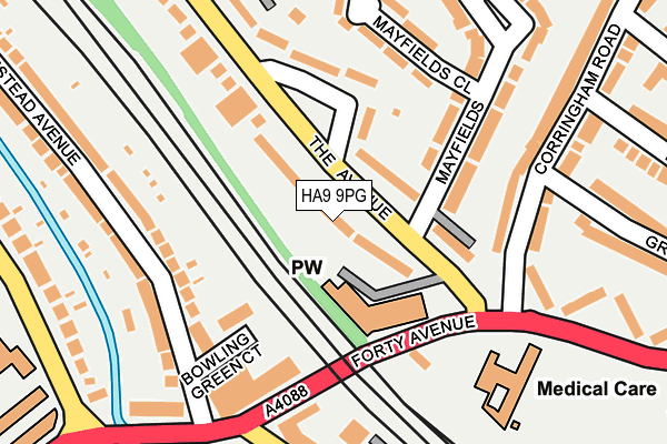 HA9 9PG map - OS OpenMap – Local (Ordnance Survey)