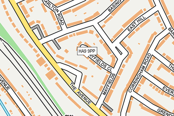 HA9 9PP map - OS OpenMap – Local (Ordnance Survey)