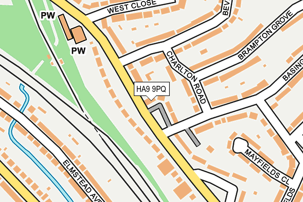 HA9 9PQ map - OS OpenMap – Local (Ordnance Survey)