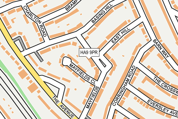 HA9 9PR map - OS OpenMap – Local (Ordnance Survey)