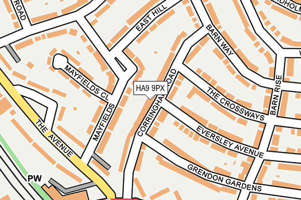 HA9 9PX map - OS OpenMap – Local (Ordnance Survey)