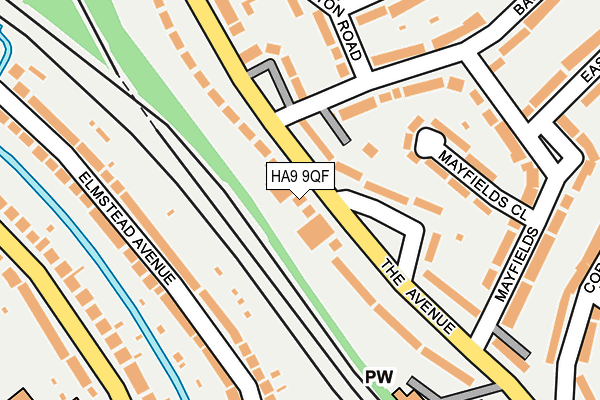 HA9 9QF map - OS OpenMap – Local (Ordnance Survey)