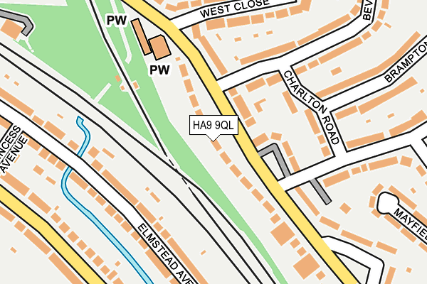 HA9 9QL map - OS OpenMap – Local (Ordnance Survey)