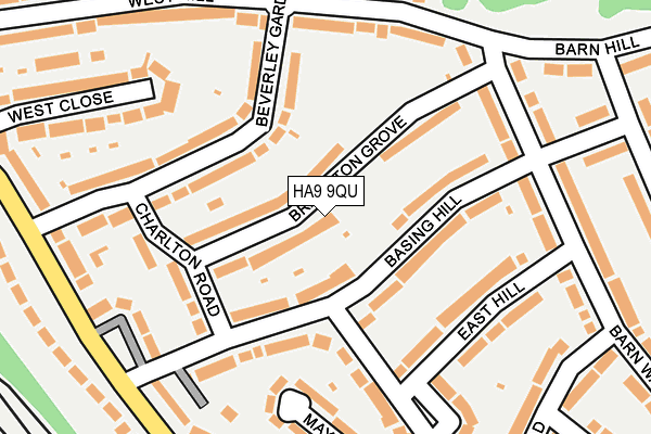HA9 9QU map - OS OpenMap – Local (Ordnance Survey)
