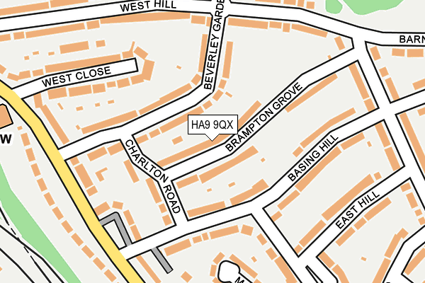 HA9 9QX map - OS OpenMap – Local (Ordnance Survey)