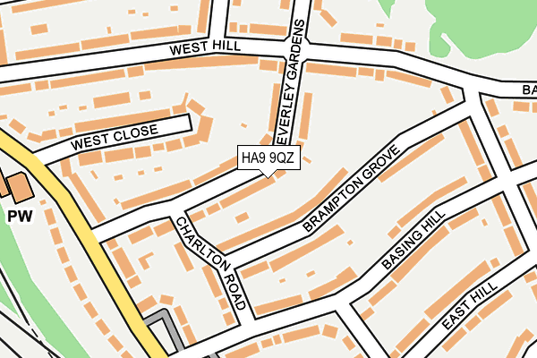 HA9 9QZ map - OS OpenMap – Local (Ordnance Survey)