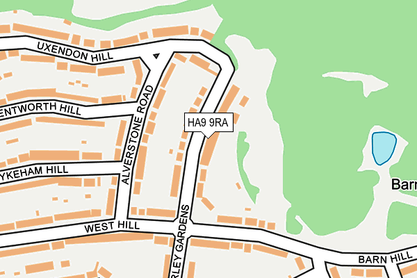 HA9 9RA map - OS OpenMap – Local (Ordnance Survey)