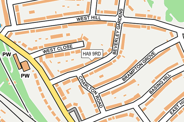 HA9 9RD map - OS OpenMap – Local (Ordnance Survey)