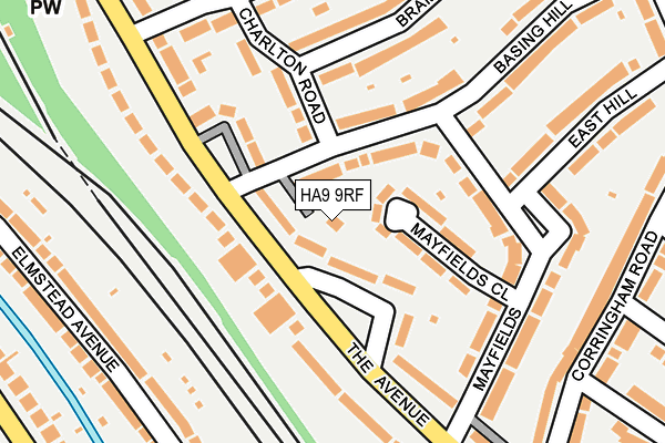 HA9 9RF map - OS OpenMap – Local (Ordnance Survey)