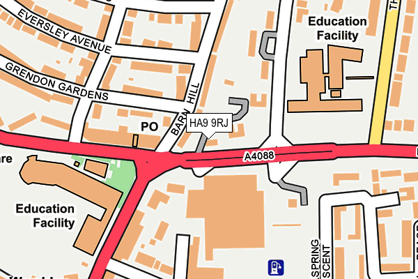 HA9 9RJ map - OS OpenMap – Local (Ordnance Survey)