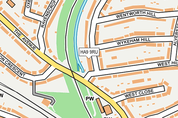 HA9 9RU map - OS OpenMap – Local (Ordnance Survey)