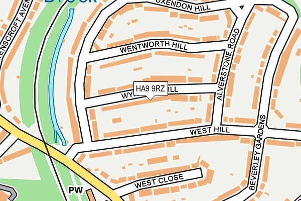 HA9 9RZ map - OS OpenMap – Local (Ordnance Survey)