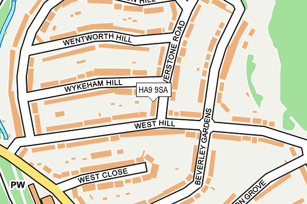 HA9 9SA map - OS OpenMap – Local (Ordnance Survey)