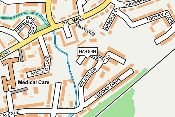 HA9 9SN map - OS OpenMap – Local (Ordnance Survey)
