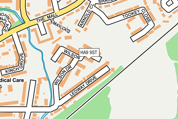 HA9 9ST map - OS OpenMap – Local (Ordnance Survey)