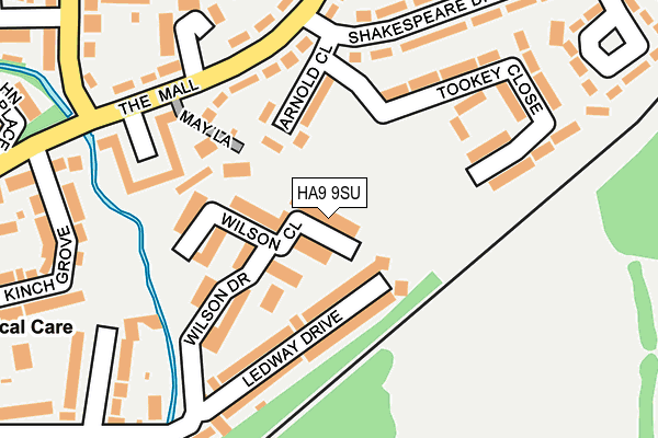 HA9 9SU map - OS OpenMap – Local (Ordnance Survey)