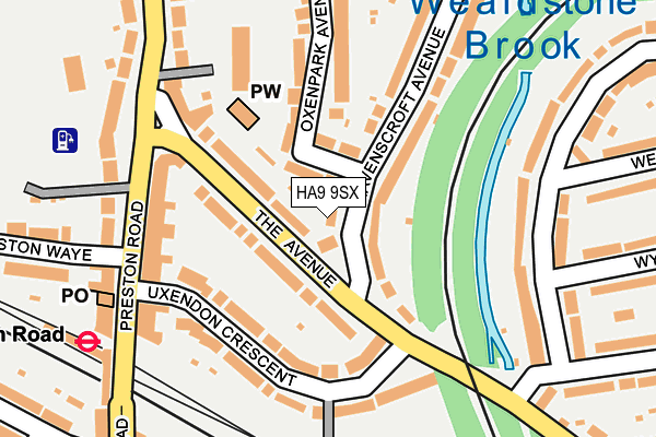 HA9 9SX map - OS OpenMap – Local (Ordnance Survey)