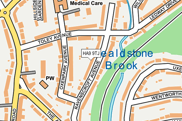 HA9 9TJ map - OS OpenMap – Local (Ordnance Survey)