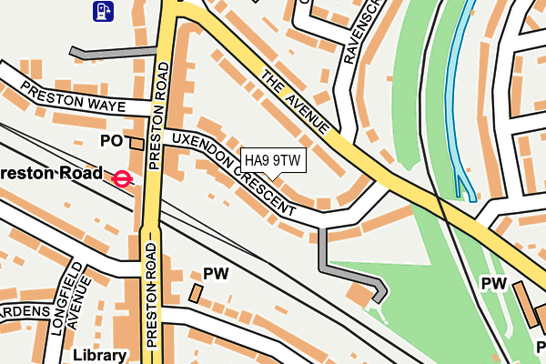HA9 9TW map - OS OpenMap – Local (Ordnance Survey)