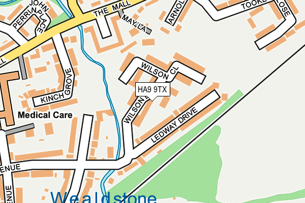 HA9 9TX map - OS OpenMap – Local (Ordnance Survey)