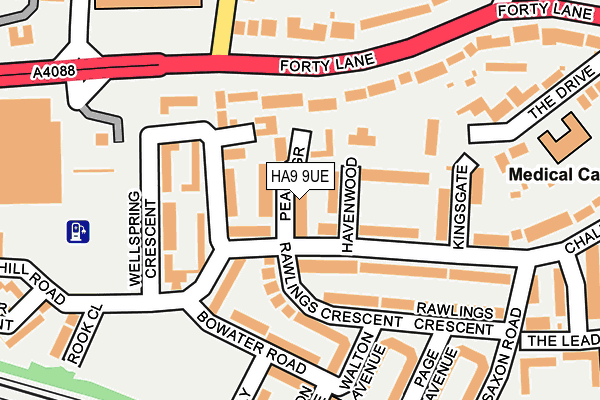 HA9 9UE map - OS OpenMap – Local (Ordnance Survey)