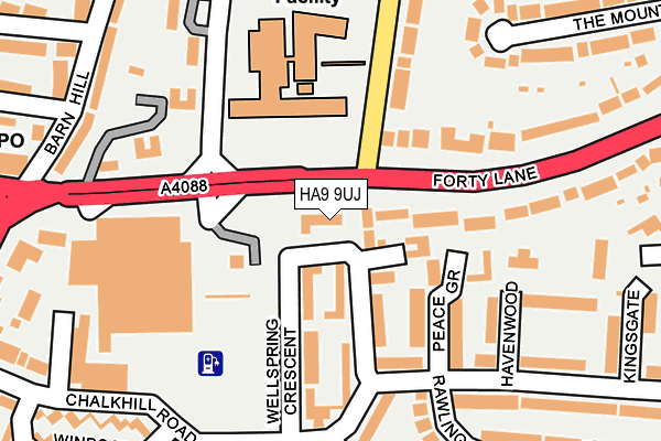HA9 9UJ map - OS OpenMap – Local (Ordnance Survey)