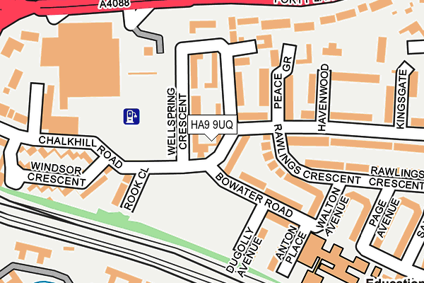 HA9 9UQ map - OS OpenMap – Local (Ordnance Survey)