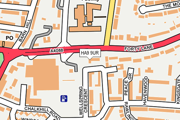 HA9 9UR map - OS OpenMap – Local (Ordnance Survey)