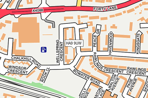 HA9 9UW map - OS OpenMap – Local (Ordnance Survey)