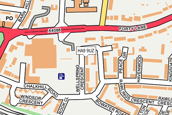 HA9 9UZ map - OS OpenMap – Local (Ordnance Survey)